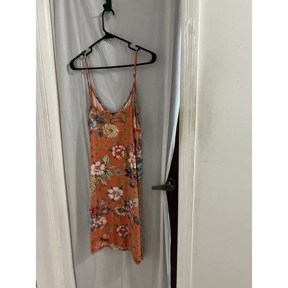 Johnny Was Orange Whistle Floral Slip Dress Sz M As Is - Picture 3 of 7